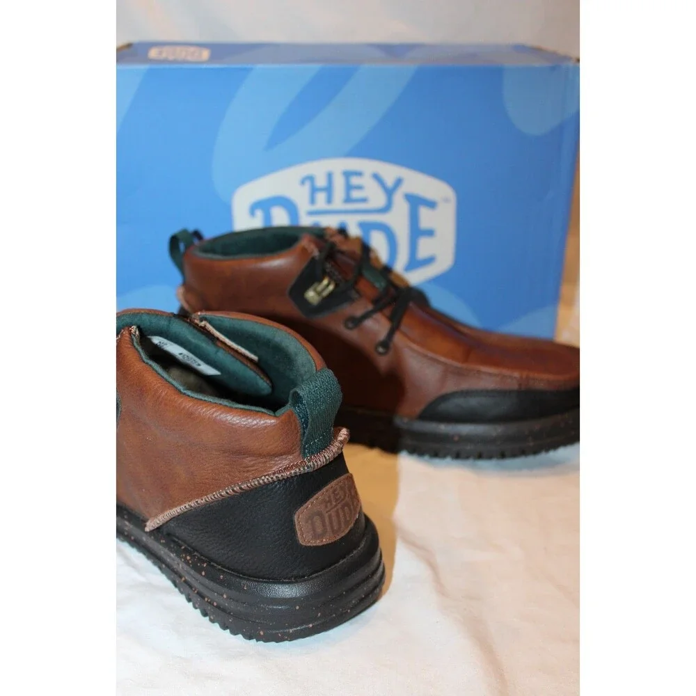 Hey Dude Men's Bradley Classic Chukka Style Boots Size 9 Brown Black Shoes